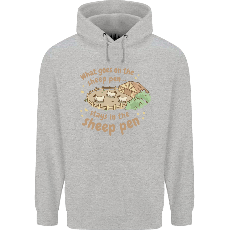 What Goes On In the Sheep Pen Farming Mens 80% Cotton Hoodie Sports Grey