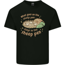 What Goes On In the Sheep Pen Farming Mens Cotton T-Shirt Tee Top Black