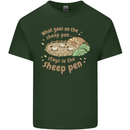 What Goes On In the Sheep Pen Farming Mens Cotton T-Shirt Tee Top Forest Green