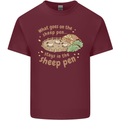 What Goes On In the Sheep Pen Farming Mens Cotton T-Shirt Tee Top Maroon