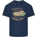 What Goes On In the Sheep Pen Farming Mens Cotton T-Shirt Tee Top Navy Blue