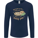 What Goes On In the Sheep Pen Farming Mens Long Sleeve T-Shirt Navy Blue