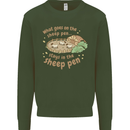 What Goes On In the Sheep Pen Farming Mens Sweatshirt Jumper Forest Green