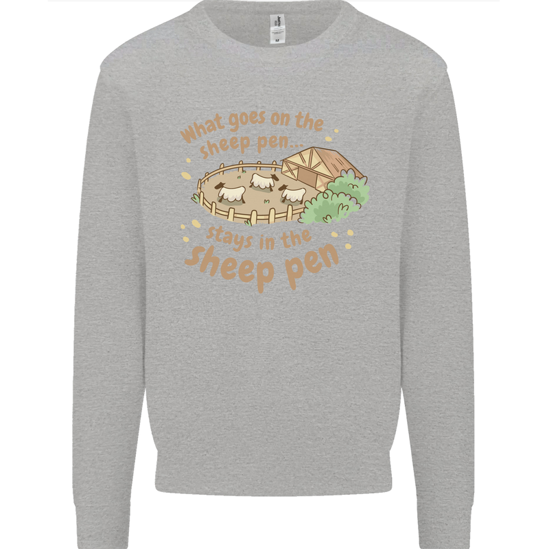 What Goes On In the Sheep Pen Farming Mens Sweatshirt Jumper Sports Grey