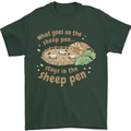 What Goes On In the Sheep Pen Farming Mens T-Shirt 100% Cotton Forest Green
