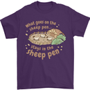 What Goes On In the Sheep Pen Farming Mens T-Shirt 100% Cotton Purple