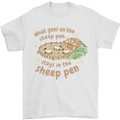 What Goes On In the Sheep Pen Farming Mens T-Shirt 100% Cotton White