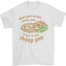 What Goes On In the Sheep Pen Farming Mens T-Shirt 100% Cotton White