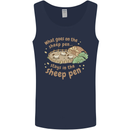 What Goes On In the Sheep Pen Farming Mens Vest Tank Top Navy Blue