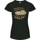What Goes On In the Sheep Pen Farming Womens Petite Cut T-Shirt Black