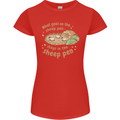 What Goes On In the Sheep Pen Farming Womens Petite Cut T-Shirt Red