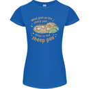 What Goes On In the Sheep Pen Farming Womens Petite Cut T-Shirt Royal Blue