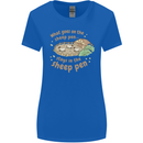 What Goes On In the Sheep Pen Farming Womens Wider Cut T-Shirt Royal Blue