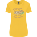 What Goes On In the Sheep Pen Farming Womens Wider Cut T-Shirt Yellow