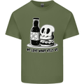 What We Love Kills Us Burger Food Skull Mens Cotton T-Shirt Tee Top Military Green