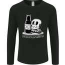 What We Love Kills Us Burger Food Skull Mens Long Sleeve T-Shirt Black