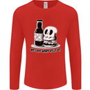 What We Love Kills Us Burger Food Skull Mens Long Sleeve T-Shirt Red