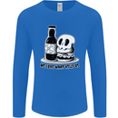 What We Love Kills Us Burger Food Skull Mens Long Sleeve T-Shirt Royal Blue