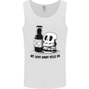What We Love Kills Us Burger Food Skull Mens Vest Tank Top White