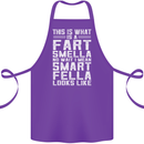 What a Fart Smella Looks Like Funny Slogan Cotton Apron 100% Organic Purple