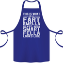 What a Fart Smella Looks Like Funny Slogan Cotton Apron 100% Organic Royal Blue
