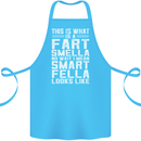 What a Fart Smella Looks Like Funny Slogan Cotton Apron 100% Organic Turquoise