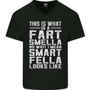 What a Fart Smella Looks Like Funny Slogan Mens V-Neck Cotton T-Shirt Black