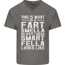 What a Fart Smella Looks Like Funny Slogan Mens V-Neck Cotton T-Shirt Charcoal