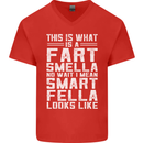 What a Fart Smella Looks Like Funny Slogan Mens V-Neck Cotton T-Shirt Red
