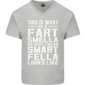 What a Fart Smella Looks Like Funny Slogan Mens V-Neck Cotton T-Shirt Sports Grey