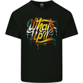 What's up? Colourful Slogan Mens Cotton T-Shirt Tee Top Black