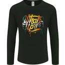 What's up? Colourful Slogan Mens Long Sleeve T-Shirt Black