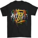 What's up? Colourful Slogan Mens T-Shirt Cotton Gildan Black