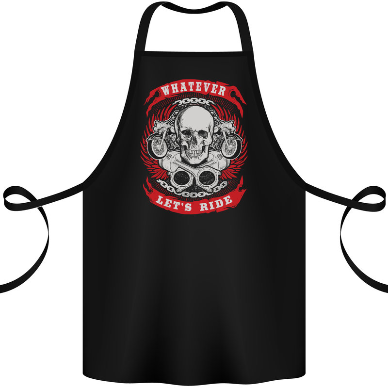 Whatever Let's Ride Biker Motorcycle Bike Cotton Apron 100% Organic Black