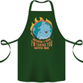 When I Die Funny Climate Change Cotton Apron 100% Organic Forest Green