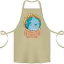 When I Die Funny Climate Change Cotton Apron 100% Organic Khaki