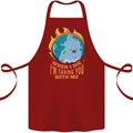 When I Die Funny Climate Change Cotton Apron 100% Organic Maroon