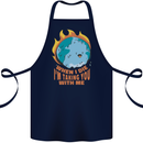 When I Die Funny Climate Change Cotton Apron 100% Organic Navy Blue