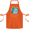 When I Die Funny Climate Change Cotton Apron 100% Organic Orange