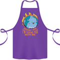 When I Die Funny Climate Change Cotton Apron 100% Organic Purple