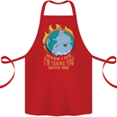 When I Die Funny Climate Change Cotton Apron 100% Organic Red