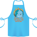 When I Die Funny Climate Change Cotton Apron 100% Organic Turquoise