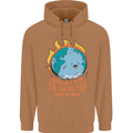 When I Die Funny Climate Change Mens 80% Cotton Hoodie Caramel Latte