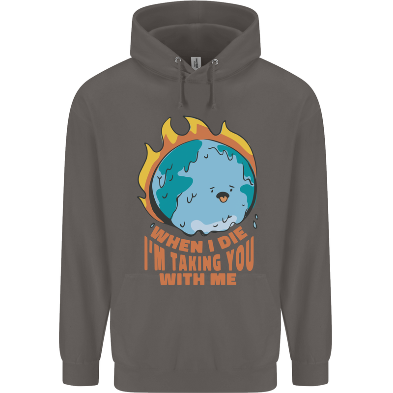 When I Die Funny Climate Change Mens 80% Cotton Hoodie Charcoal
