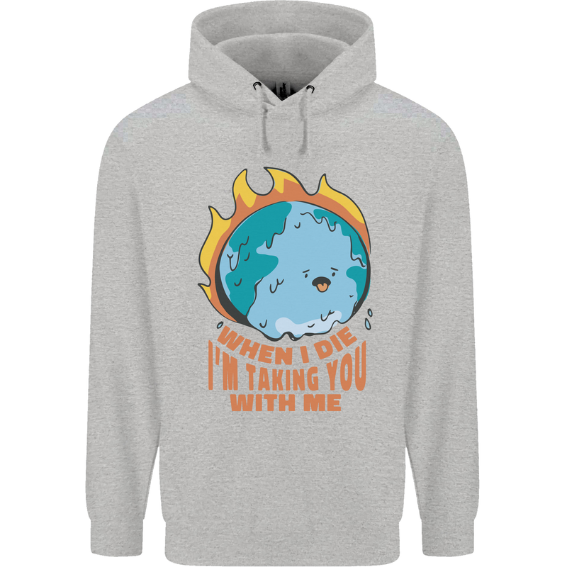 When I Die Funny Climate Change Mens 80% Cotton Hoodie Sports Grey