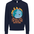 When I Die Funny Climate Change Mens Sweatshirt Jumper Navy Blue