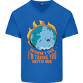 When I Die Funny Climate Change Mens V-Neck Cotton T-Shirt Royal Blue