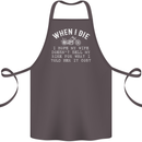 When I Die Motorbike Motorcycle Biker Cotton Apron 100% Organic Dark Grey