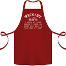 When I Die Motorbike Motorcycle Biker Cotton Apron 100% Organic Maroon