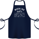 When I Die Motorbike Motorcycle Biker Cotton Apron 100% Organic Navy Blue